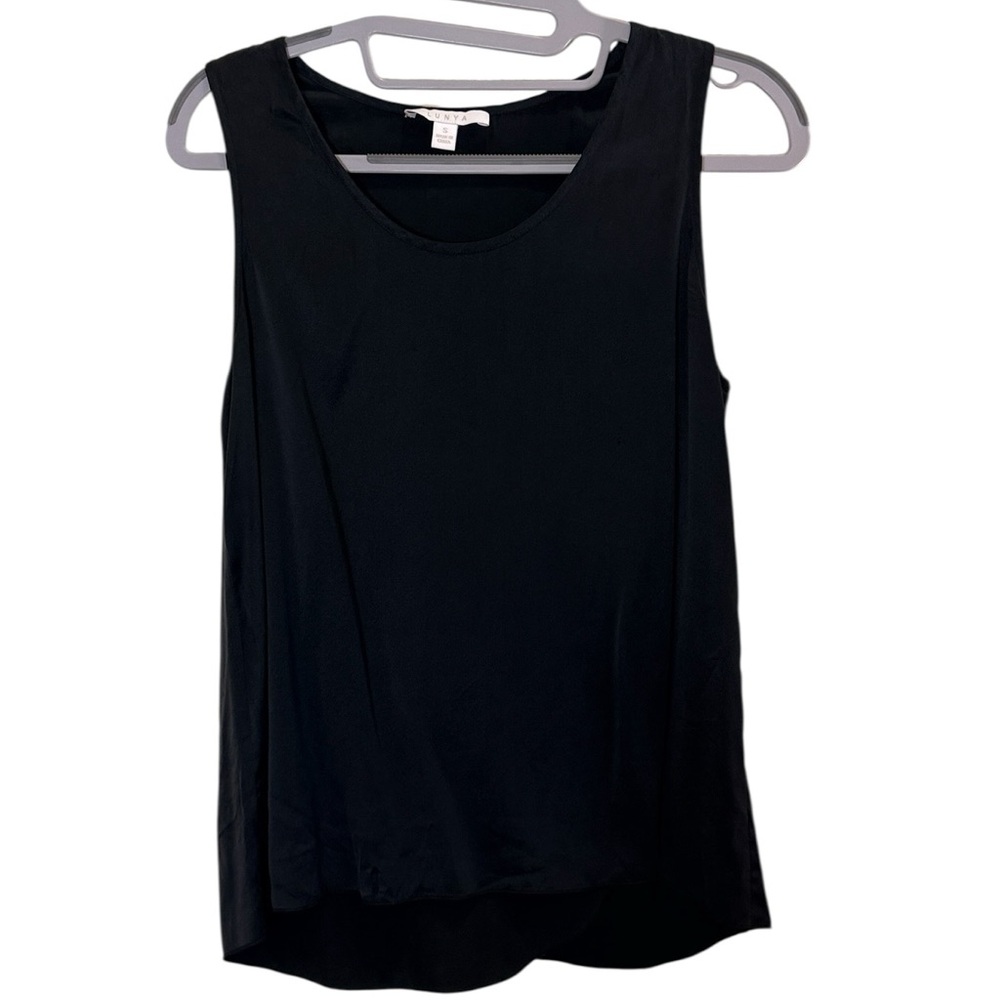 Lunya Women’s Washable Silk Black Tulip Racerback Lounge Sleep Tank sz S